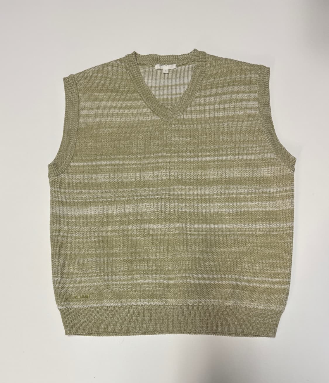 KIMUR 키뮤어 스트라이프 오버핏 니트 조끼 XL ~ 2XL 상품이미지1