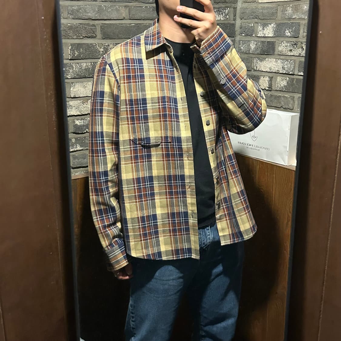 L) 솔리드옴므 체크 셔츠 메탈 버튼 자켓 상품이미지10