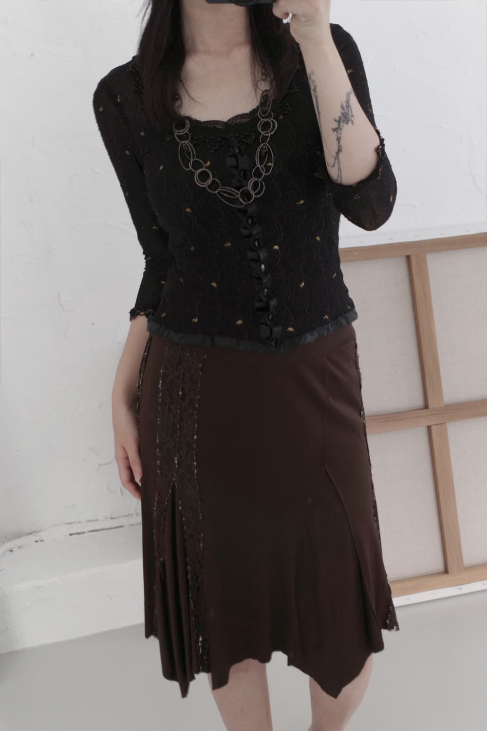 see-through flower cardigun 상품이미지5