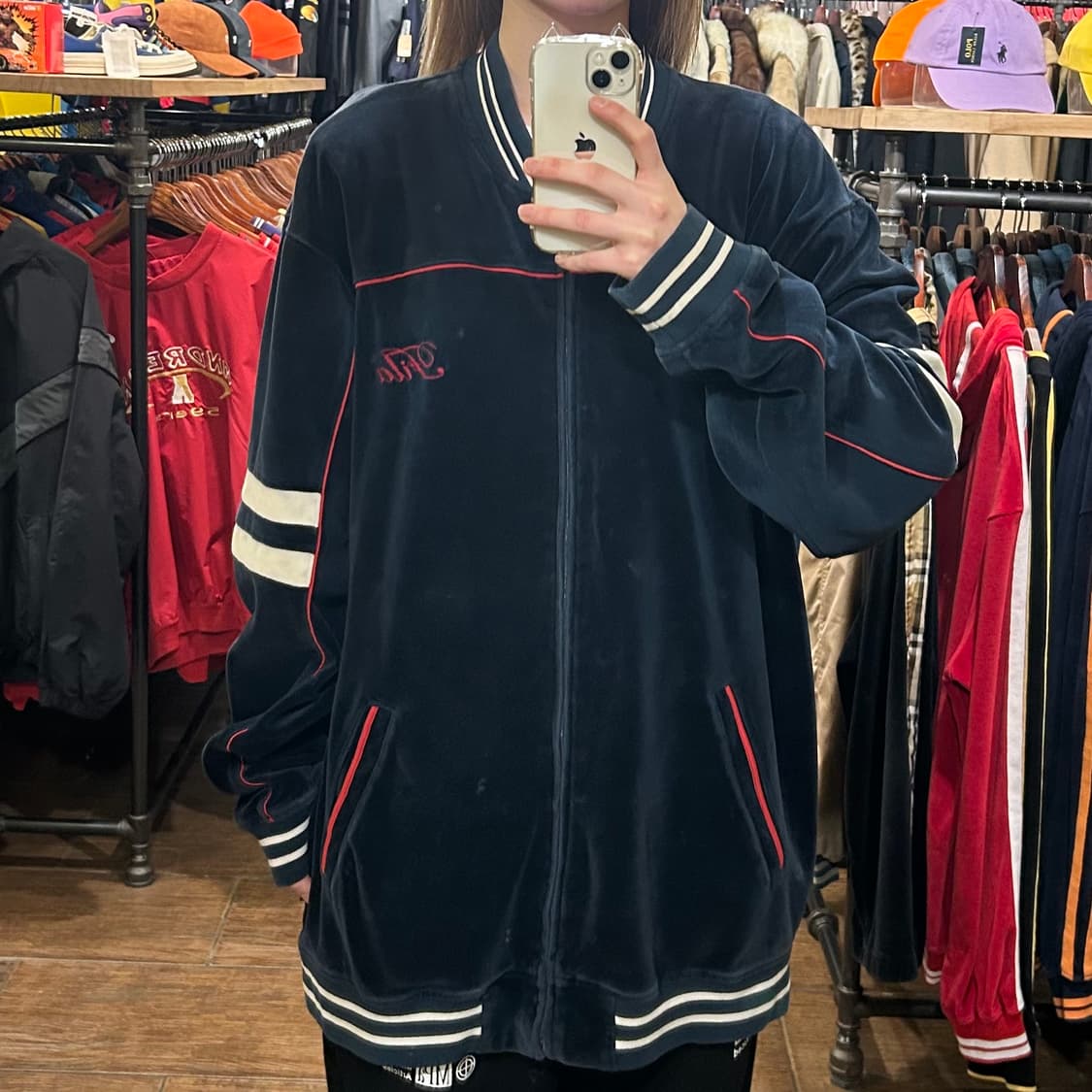 [HI] 휠라 벨벳 져지 네이비 상품이미지2