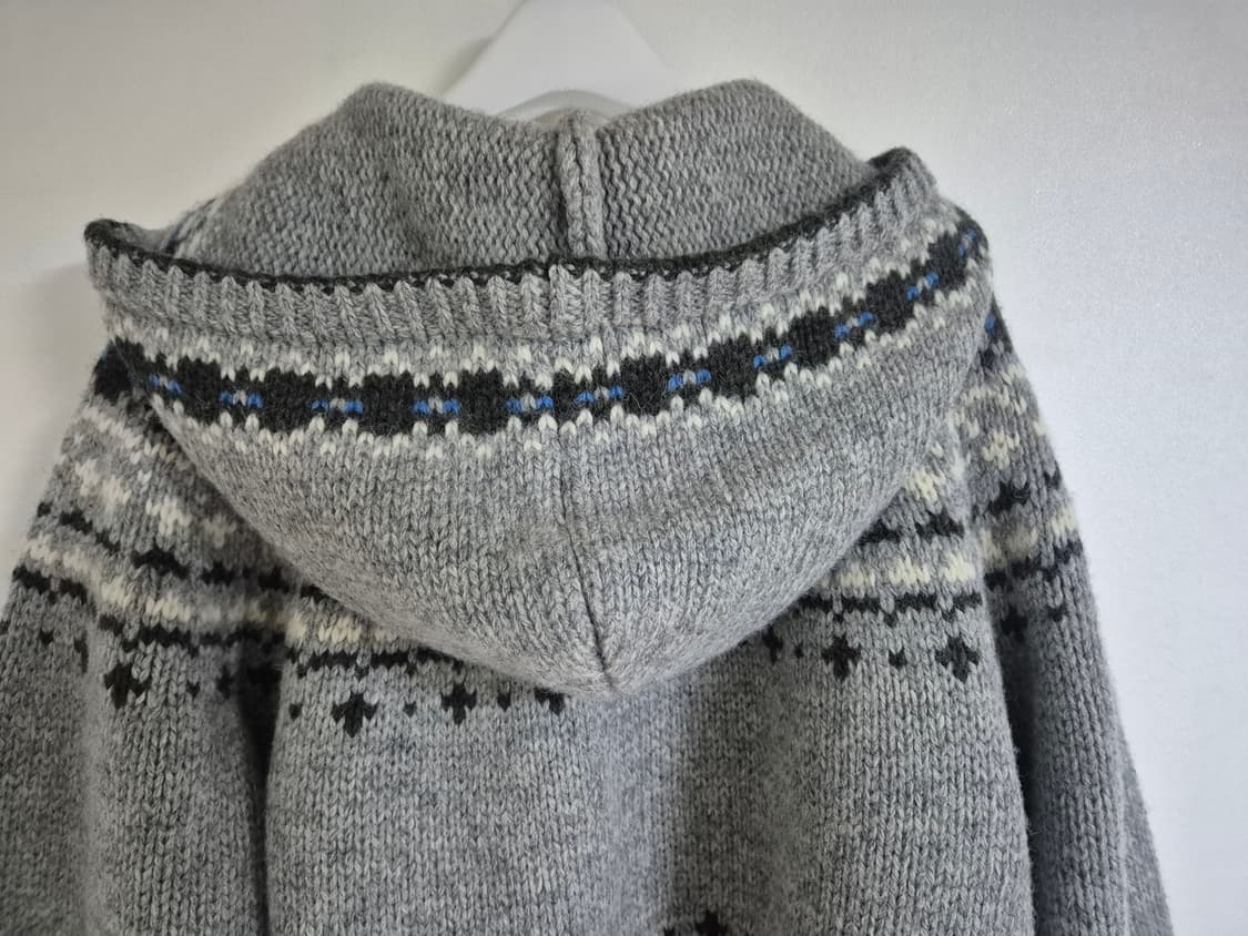 유라고 자카드 후드 가디건 (그레이) 상품이미지8