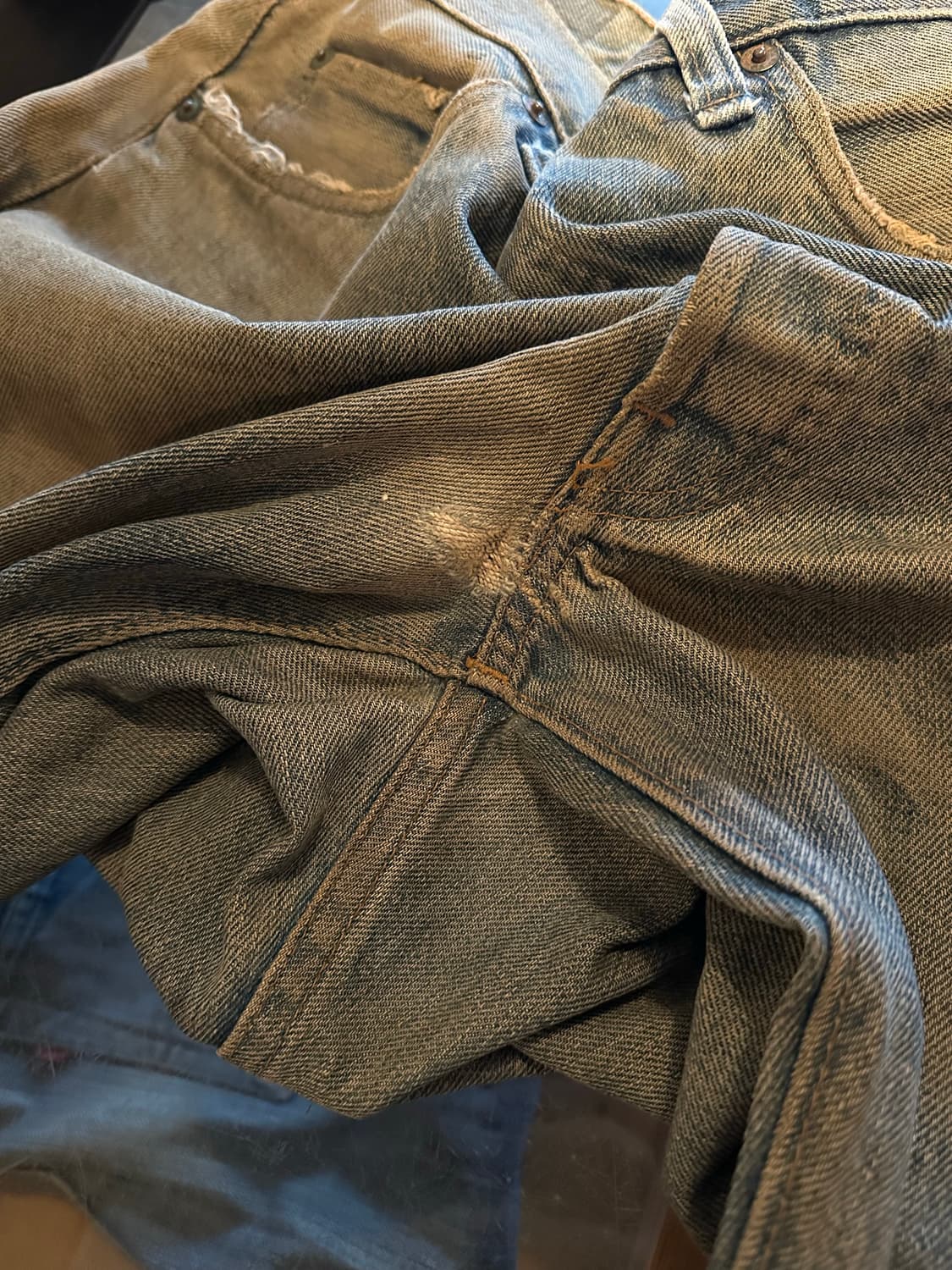 70s USA 빈티지 리바이스 501 6전기 셀비지 데님 팬츠 상품이미지8