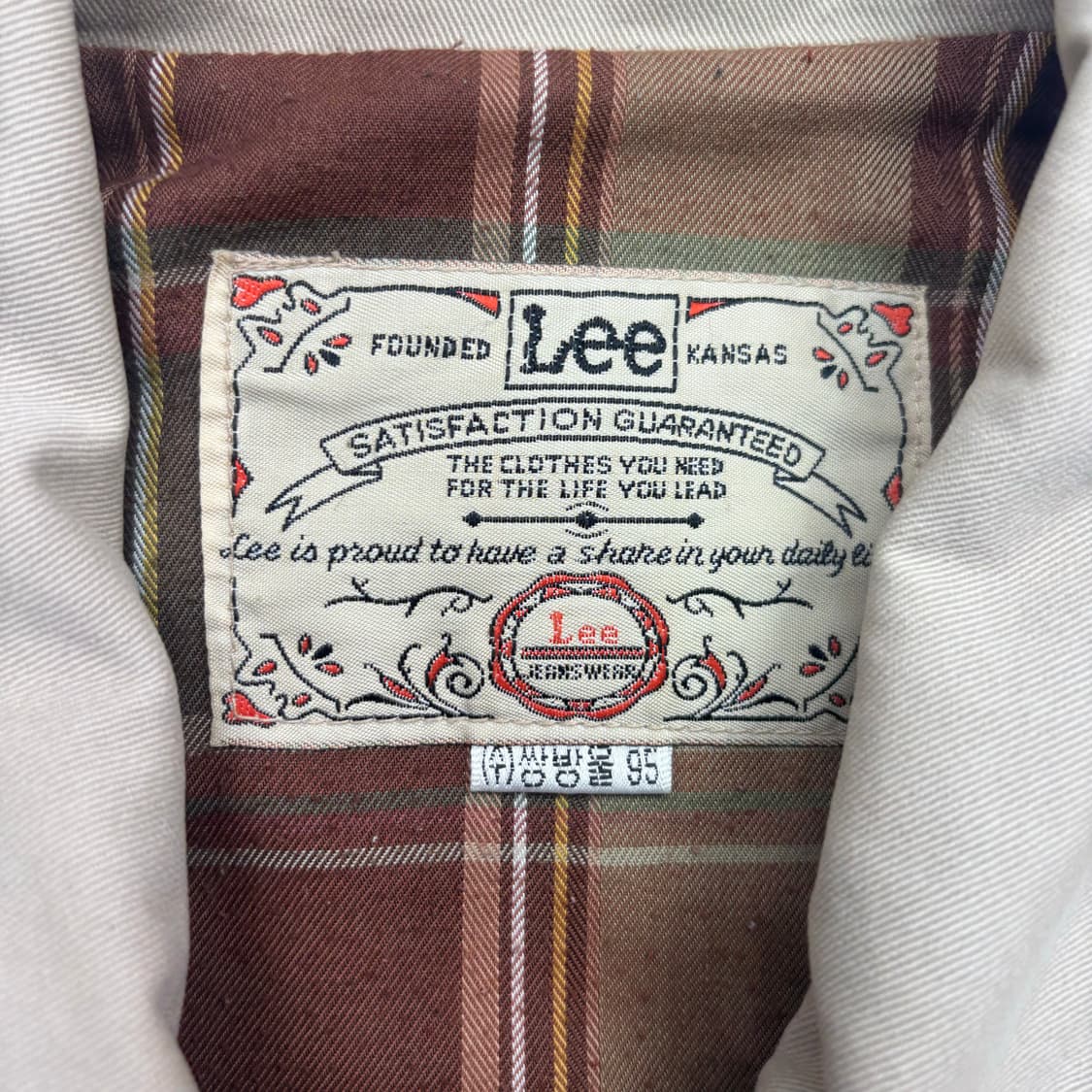 90s Lee 빈티지 베이지 블루종 자켓 M 상품이미지7