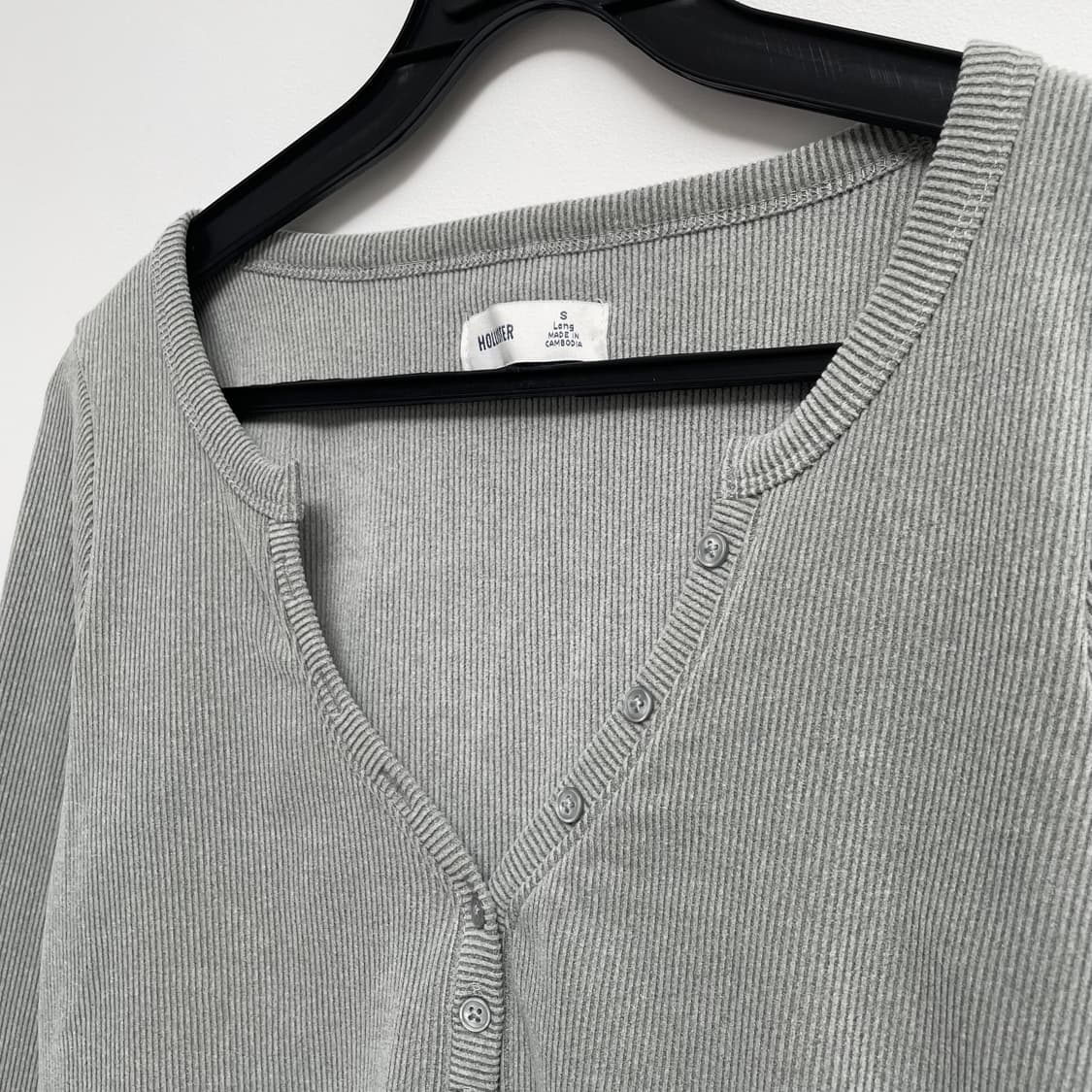 [hollister] 홀리스터 골지 버튼 롱슬리브 그레이 상품이미지2