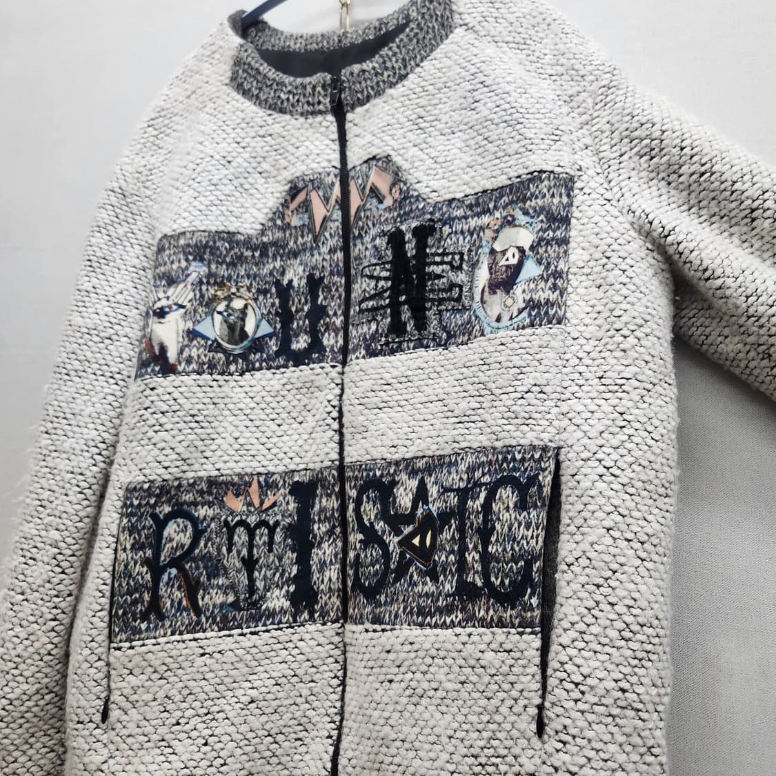 한섬 SJSJ 디테일 빈티지 니트 롱 자켓 상품이미지2