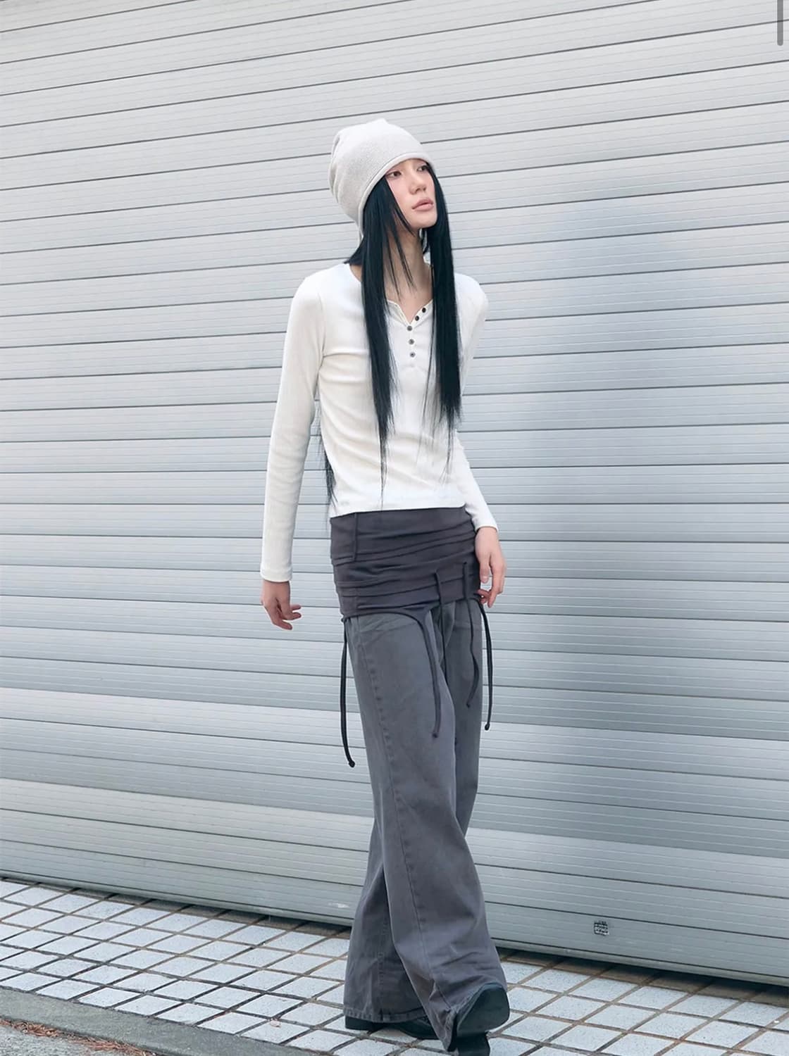 시스에이 버튼 헨리넥 티셔츠 상품이미지1