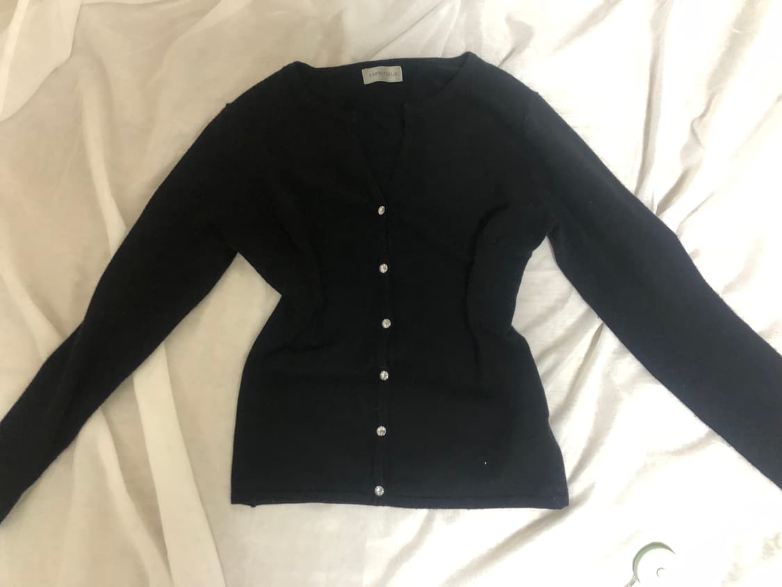 큐빅 단추 가디건 상품이미지2