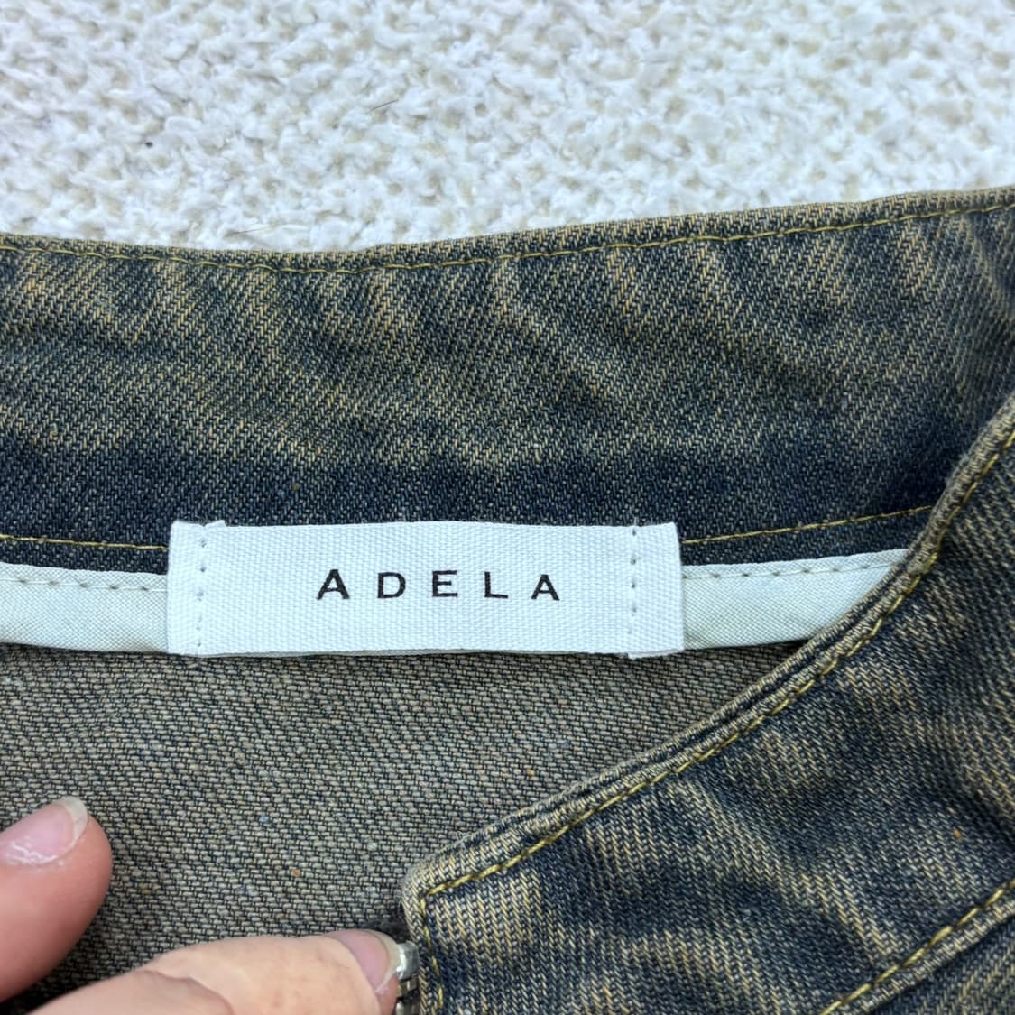 실측확인 아델라 데님 세미 크롭 자켓 0427E 상품이미지3