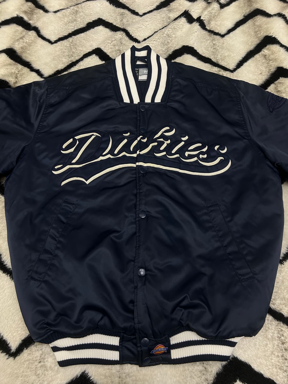 [M]디키즈 오버핏 빅로고 스타디움 자켓/네이비/이염 상품이미지3