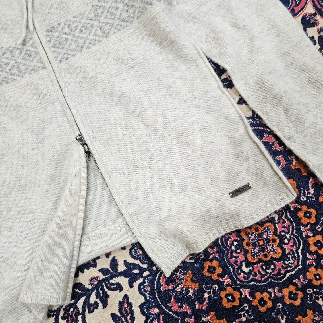 DKNY 투웨이 집업 후드 니트 스웨터 M size 상품이미지3