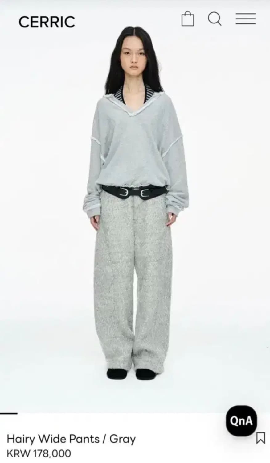 세릭 헤어리 와이드팬츠 상품이미지1