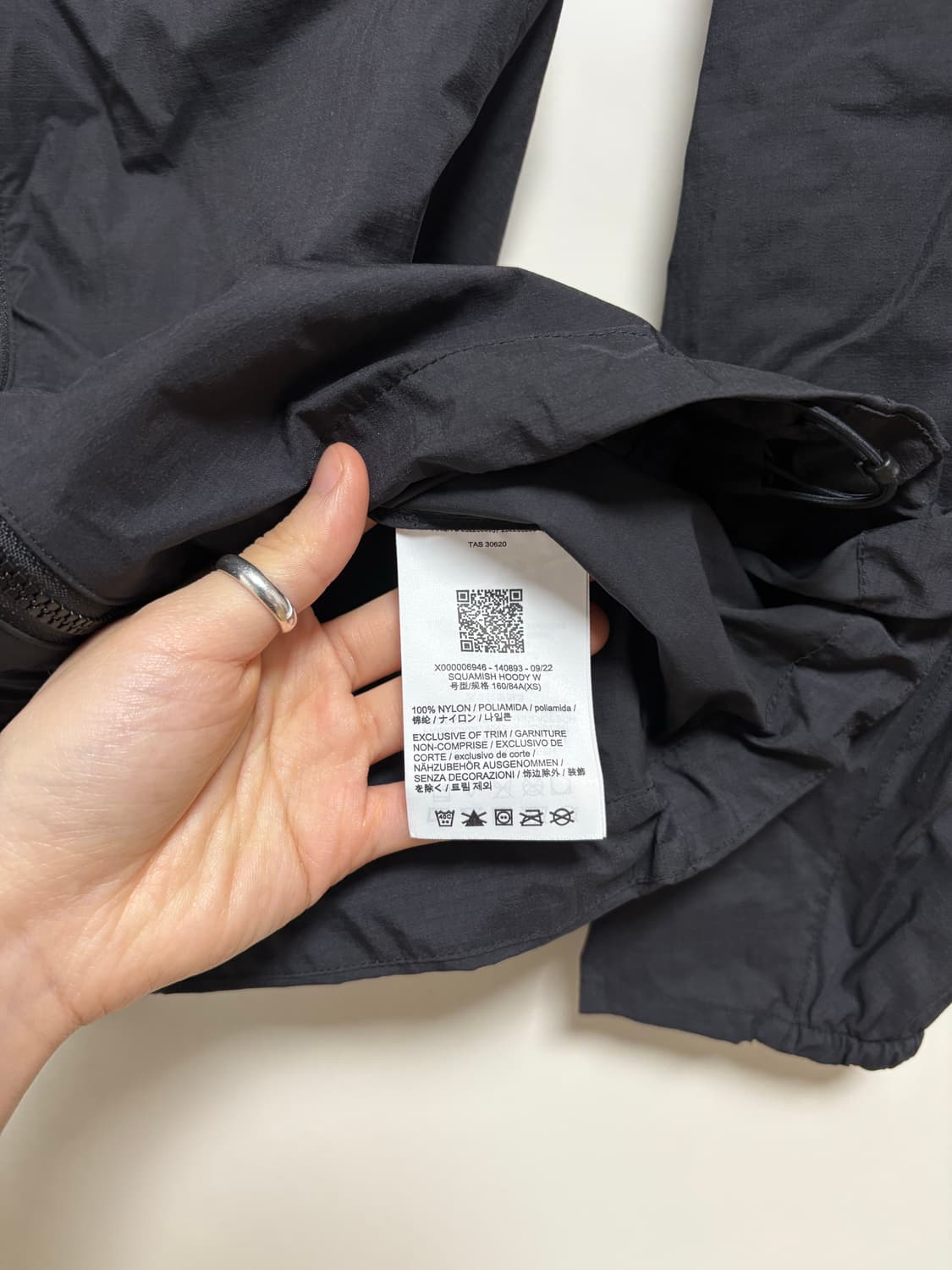 xs) 아크테릭스 스쿼미시 후디 여성용 블랙 상품이미지5