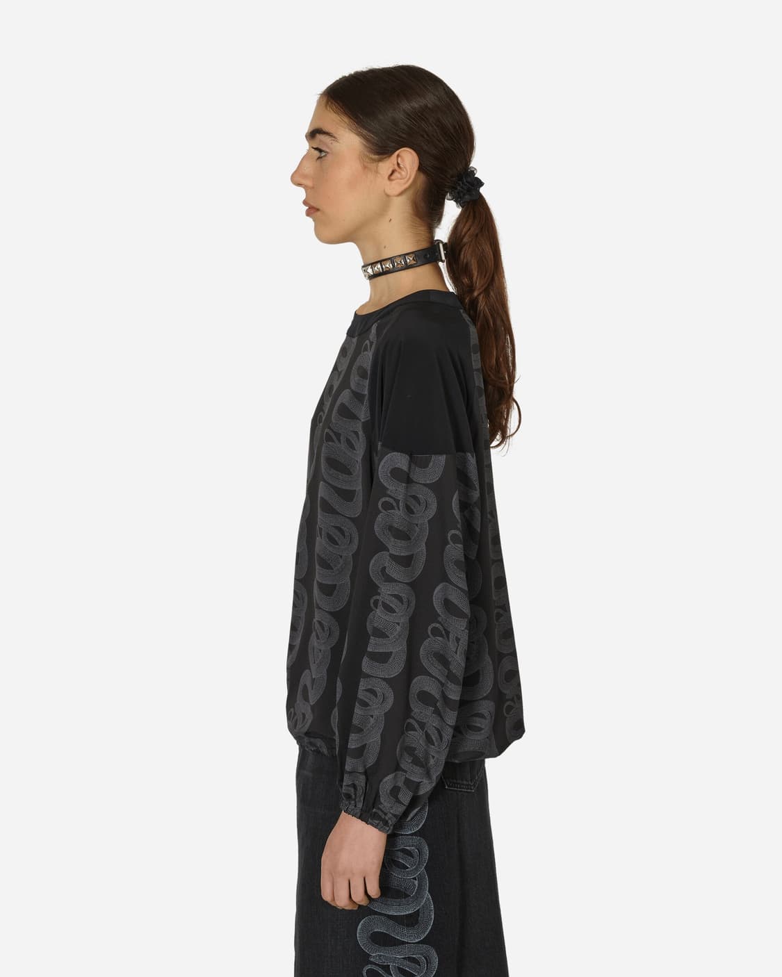 Hysteric glamour - 스네이크 루프 패턴 롱슬리브 탑 상품이미지4