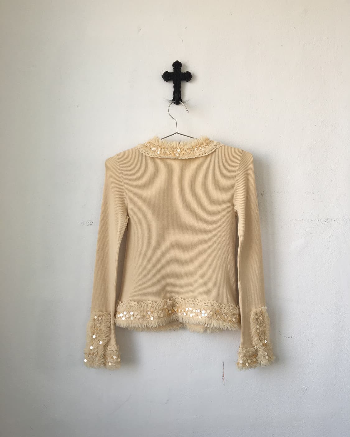 Beads fringe knit cardigan 상품이미지3
