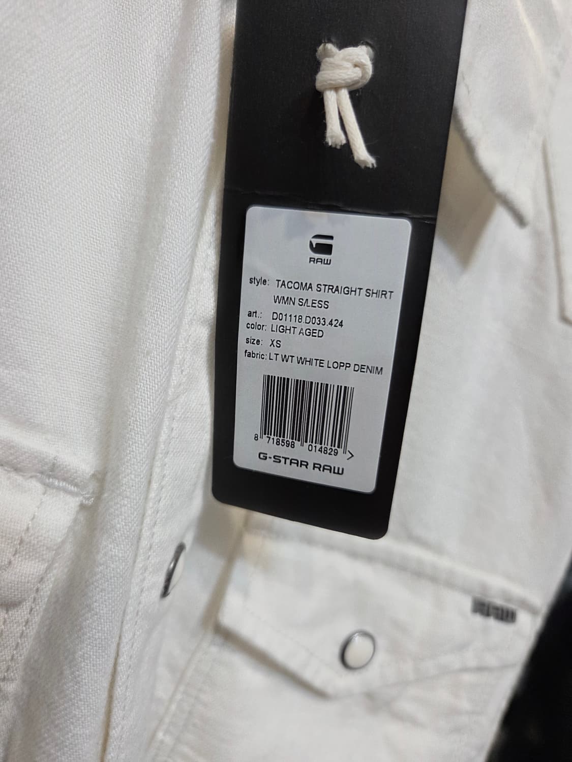 G-Star Raw 화이트 민소매 셔츠(XS/S/M) 상품이미지6