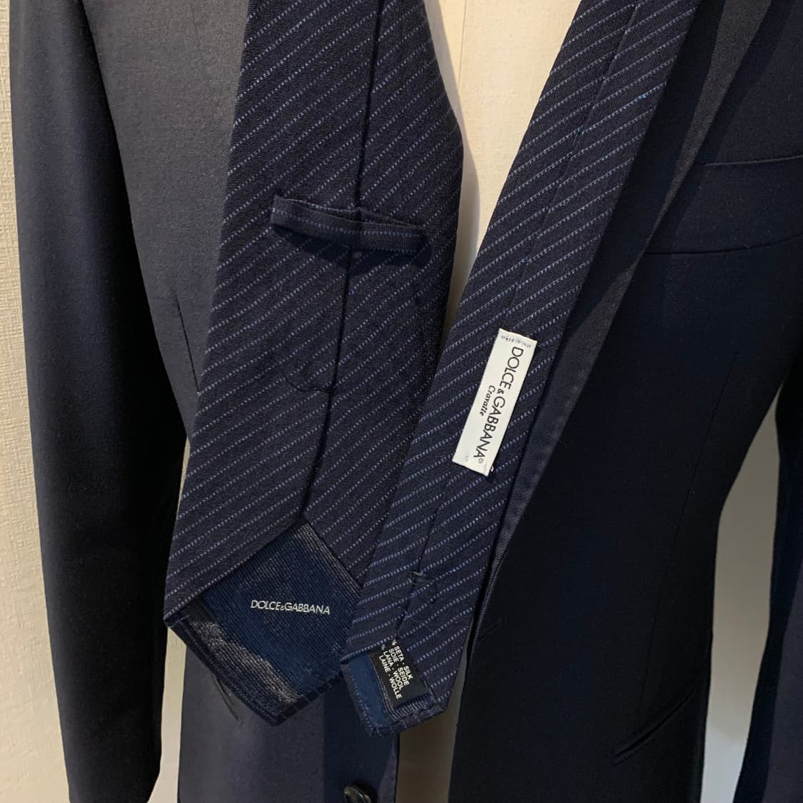 돌체앤가바나(D&G) 스트라이프 명품넥타이 혼방 신형라벨 A+ 클래식룩 상품이미지2