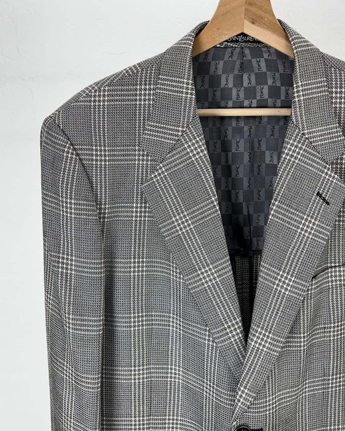 이브 생로랑 뿌르 옴므 글렌 플래드 울 블렌드 나이프 카라 블레이저 자켓 상품이미지2