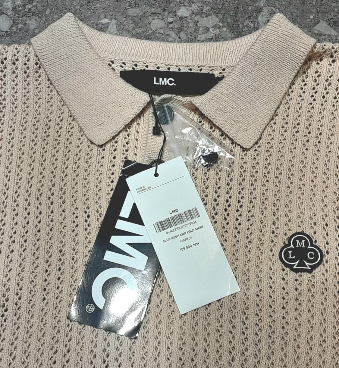💥(새상품) LMC 니트 와팬 반팔 셔츠 베이지 (M)   상품이미지5
