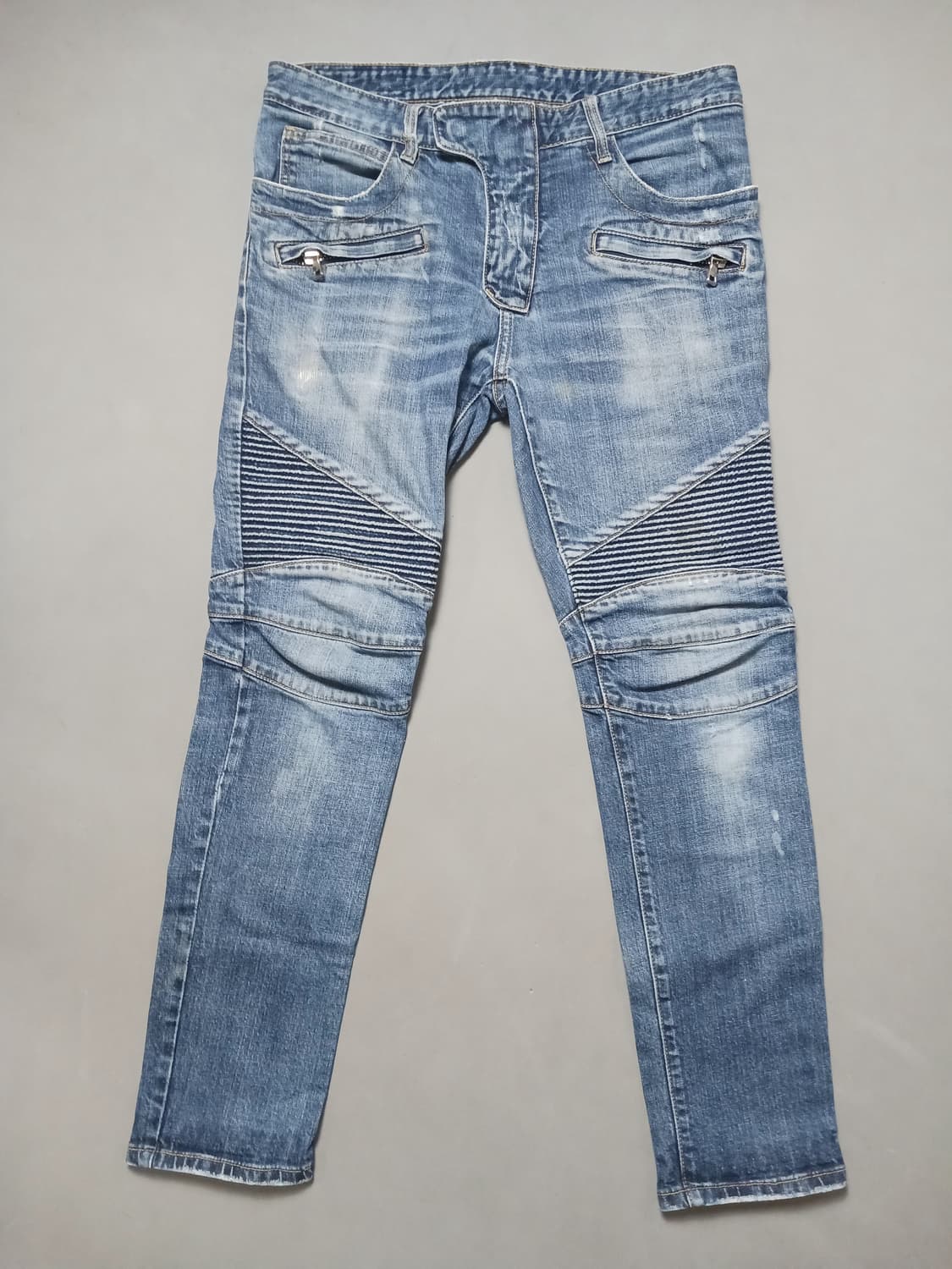 [33] 발망 스티치덧댐 바이커진 청바지 상품이미지1