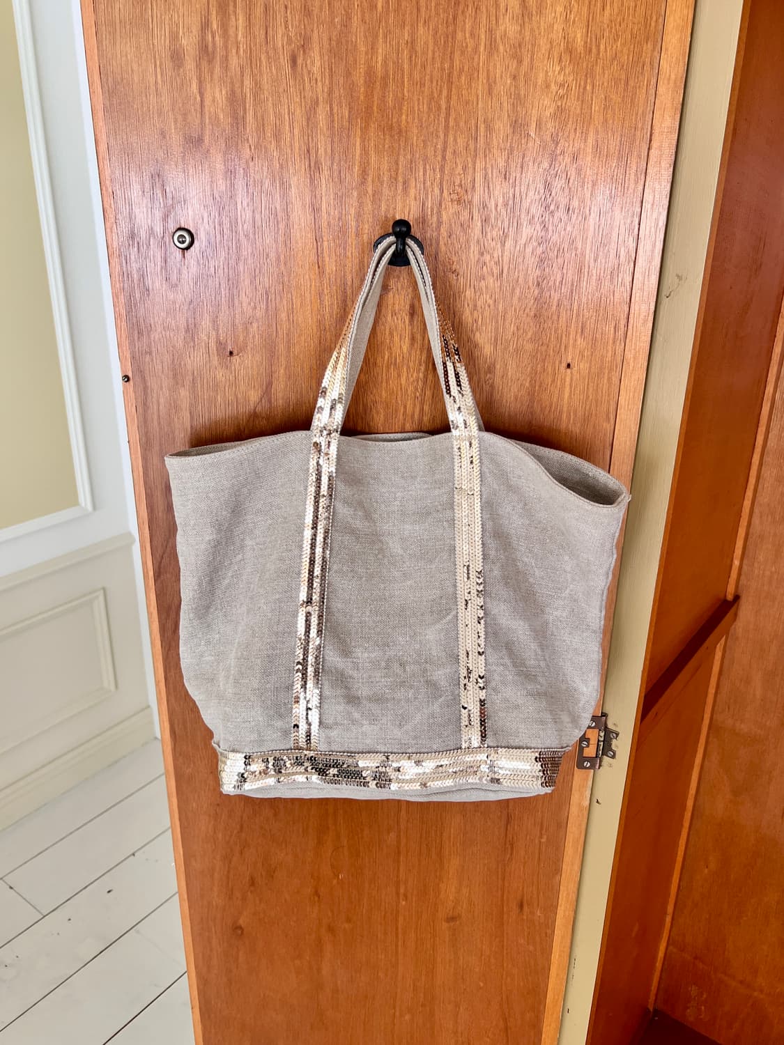 바네사브루노 베이지 리넨 M 카바스백 상품이미지1