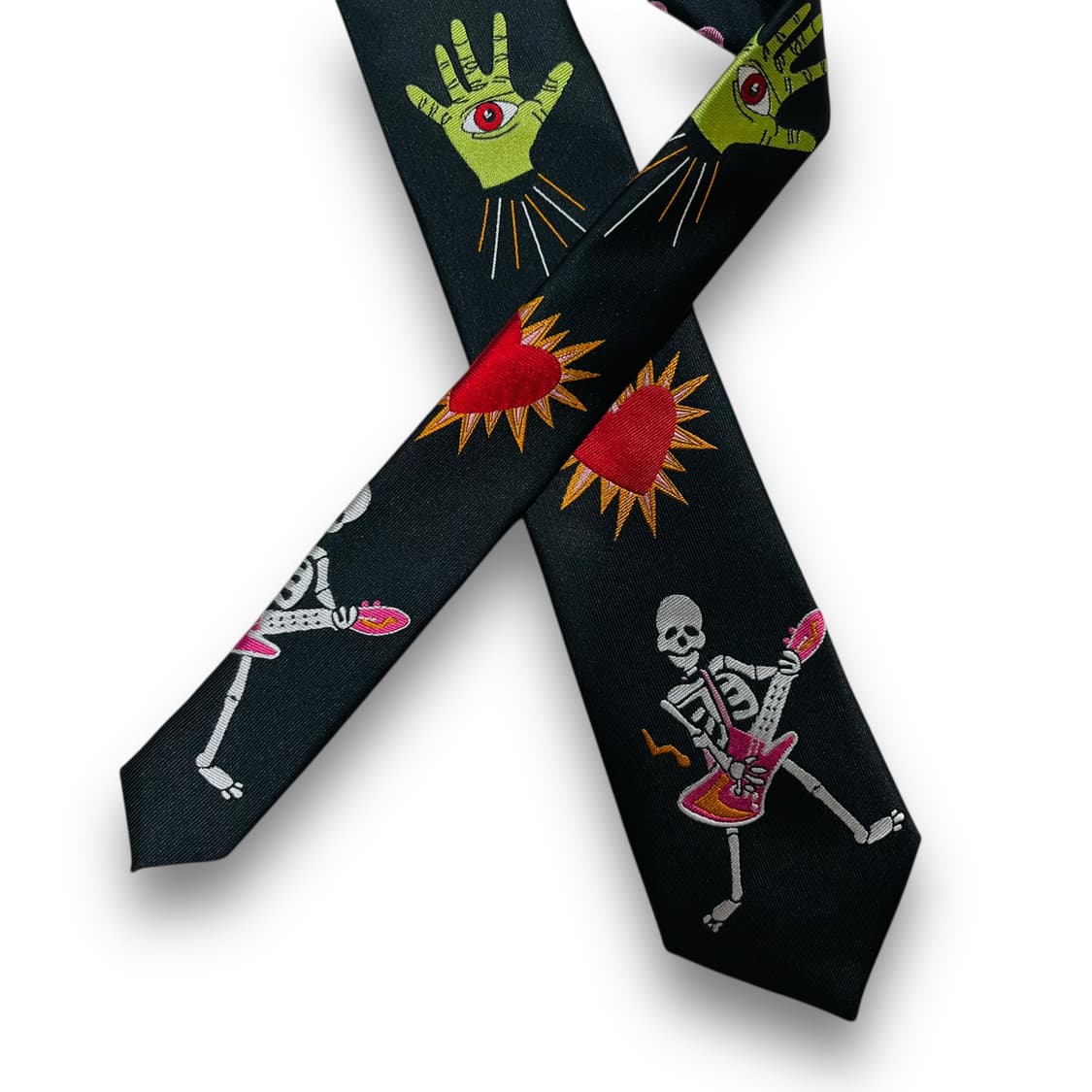 Zombie Skeleton Handmade Black Tie 상품이미지5