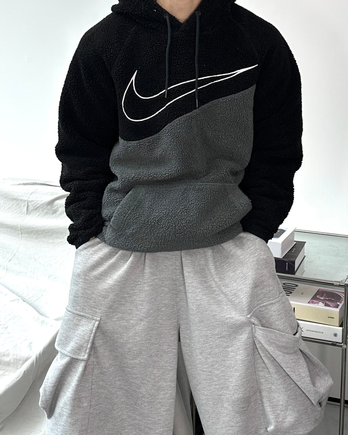 나이키 빅스우시 쉐르파 플리스 후드티 S 상품이미지1