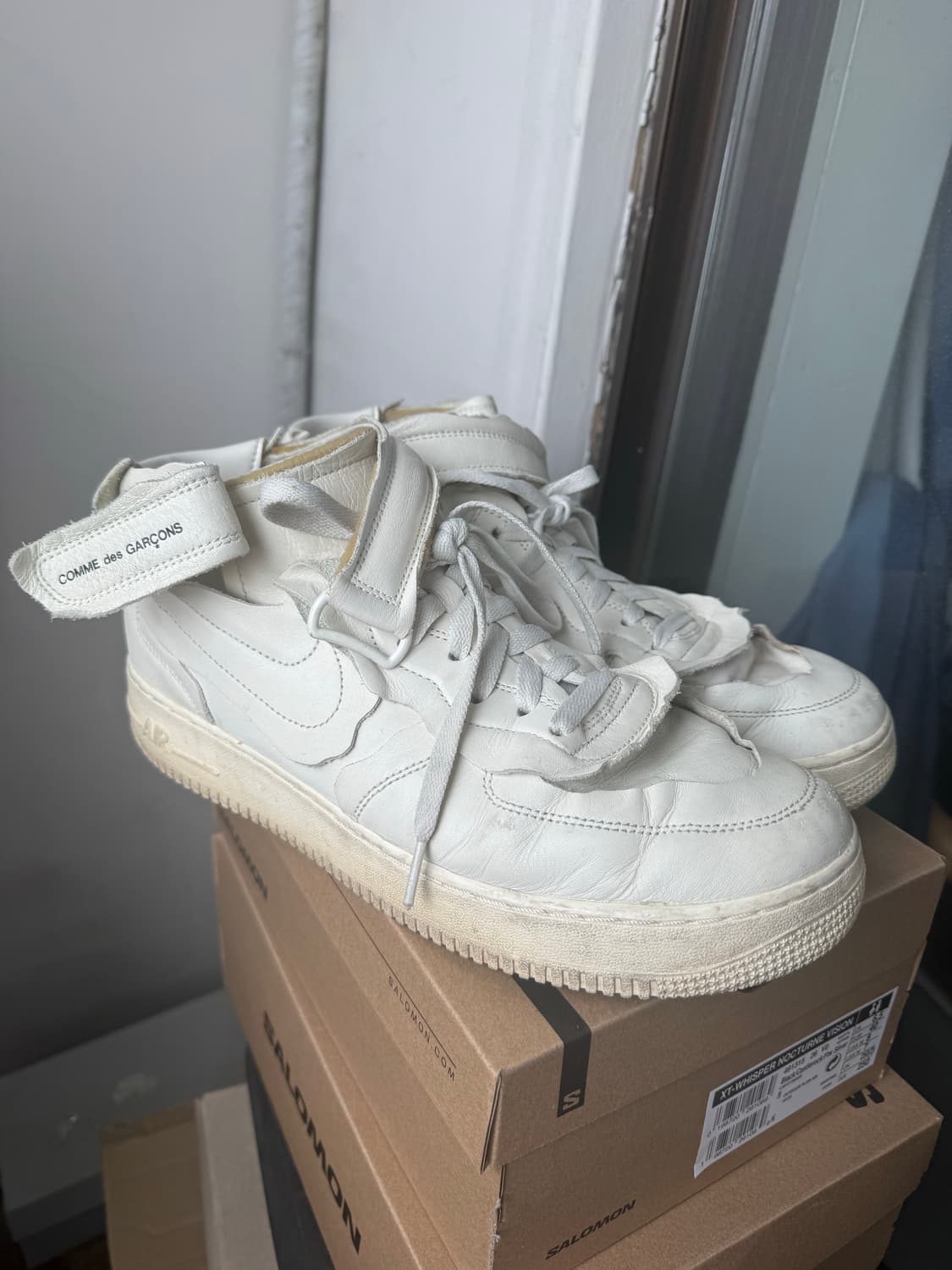 (290) 나이키 꼼데가르송 에어포스 미드 화이트 상품이미지1