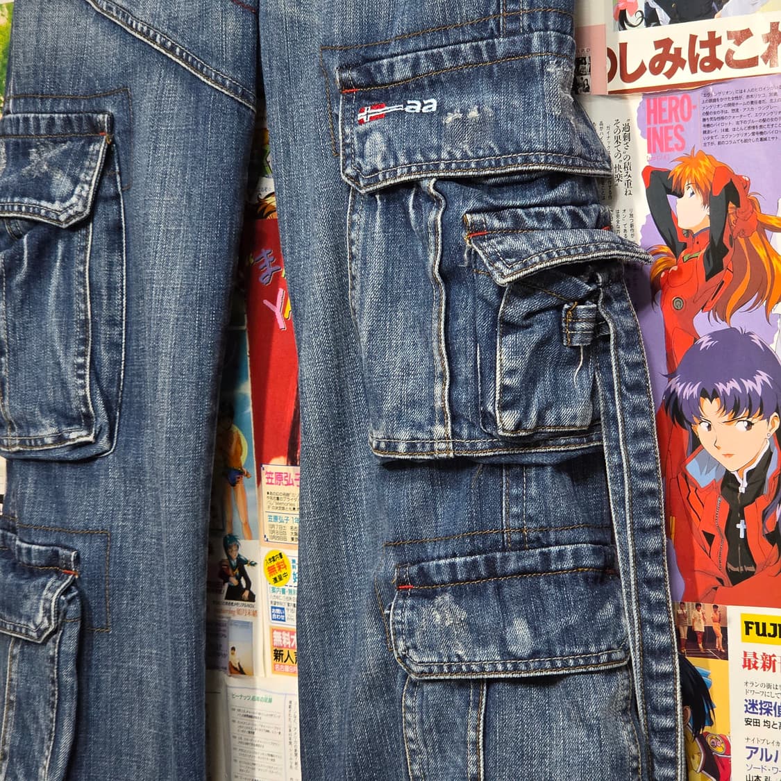 빈티지 멀티포켓 데님 카고 와이드 팬츠  상품이미지4