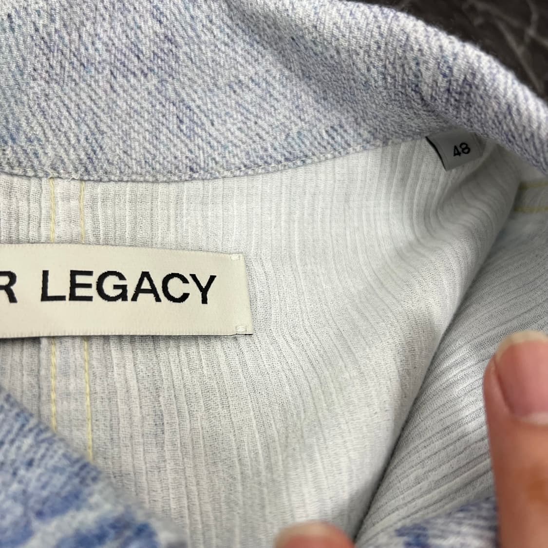 아워레가시 리버스 플리츠 디지털 프린트 데님셔츠 상품이미지7