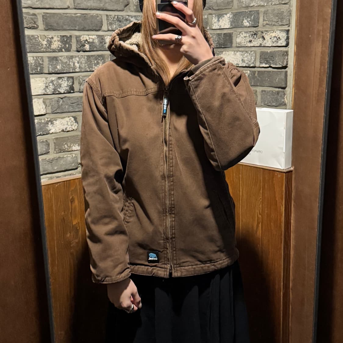 여S) BERNE 빈티지 워크웨어 액티브 자켓 다크브라운 상품이미지9