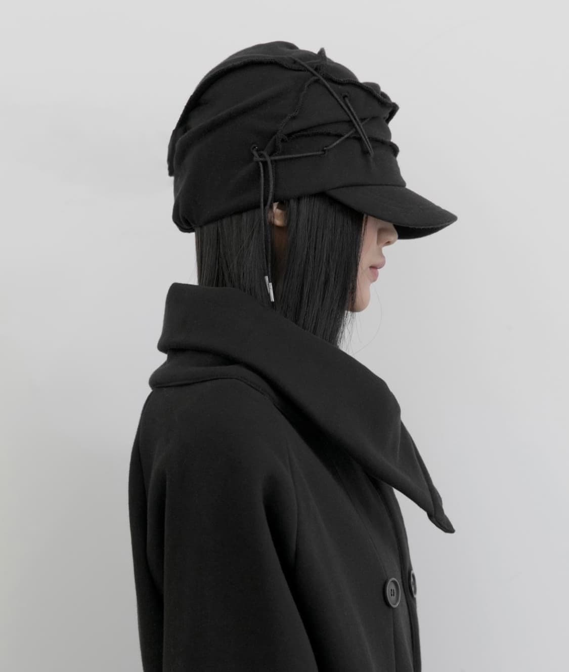 플레어업 모자 soi draped cap 마도로스캡 블랙 상품이미지2