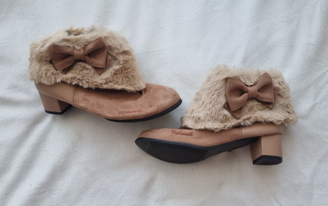 빈티지 모리걸 하구미 갸루 퍼 리본 부츠 상품이미지1