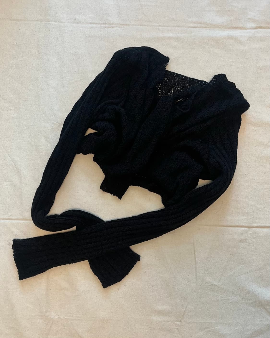 black see-through crop knit 상품이미지6