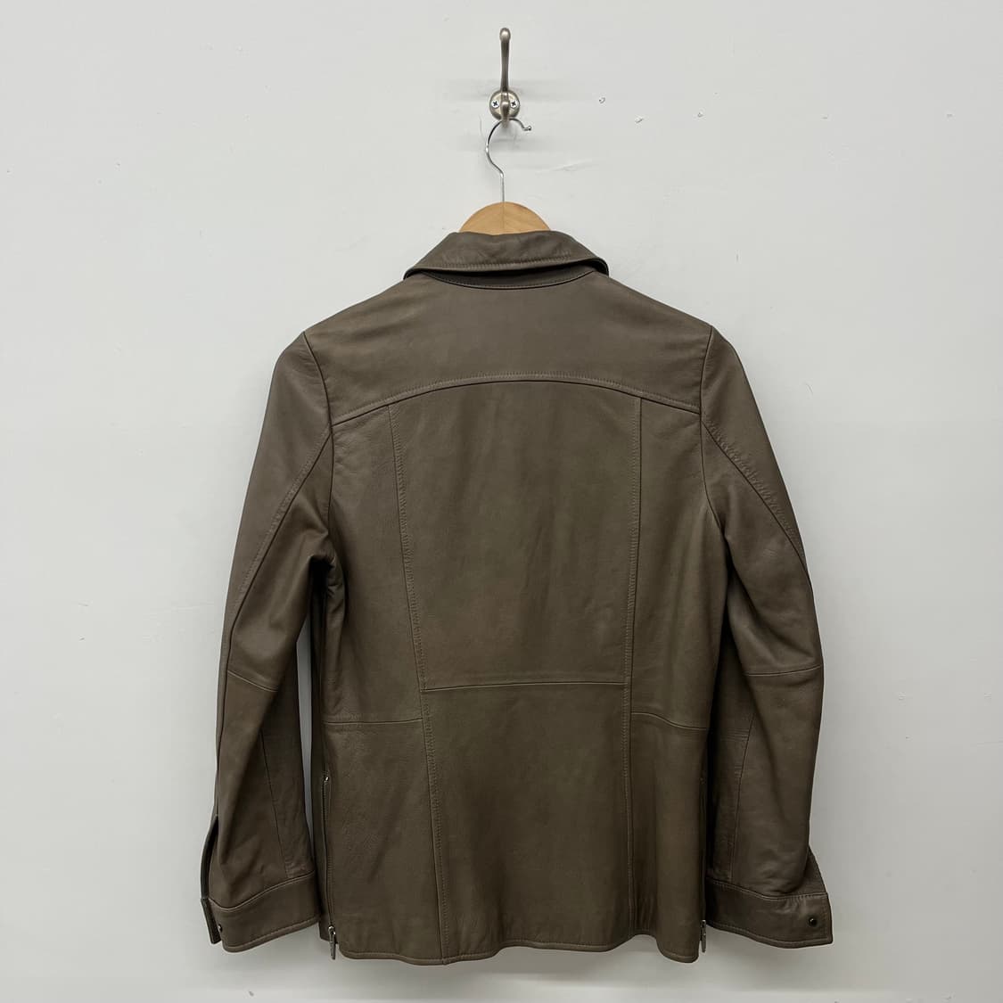 클래식 양가죽 레더자켓 카키브라운톤 남M 상품이미지6