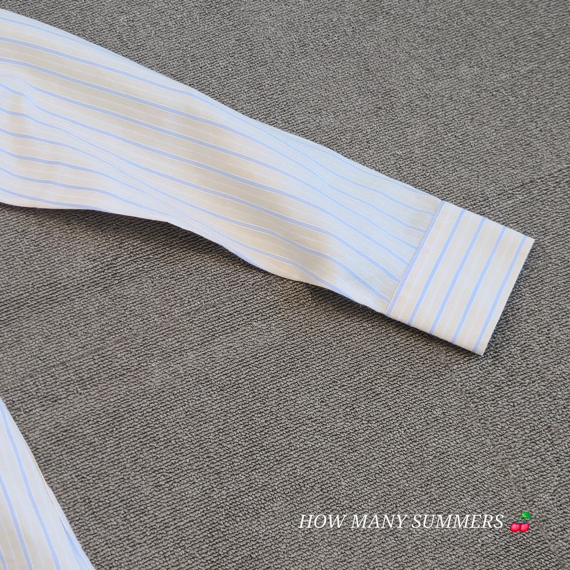 랑방컬렉션 스트라이프 긴팔 셔츠 무당벌레 자수 포인트 남방 상품이미지6