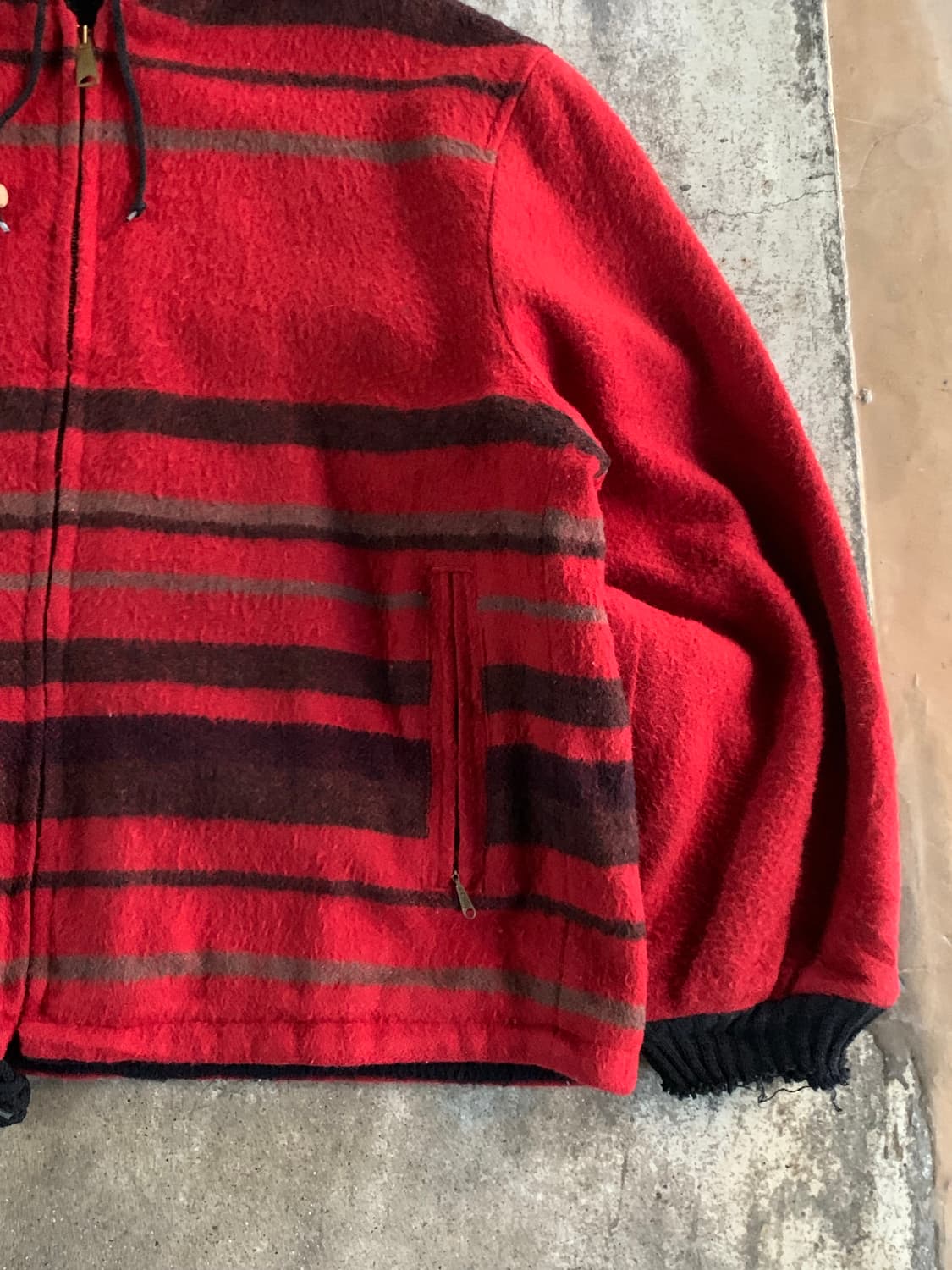 70s 오크브룩 스포츠웨어 by Sears 울 후디드 자켓 상품이미지4