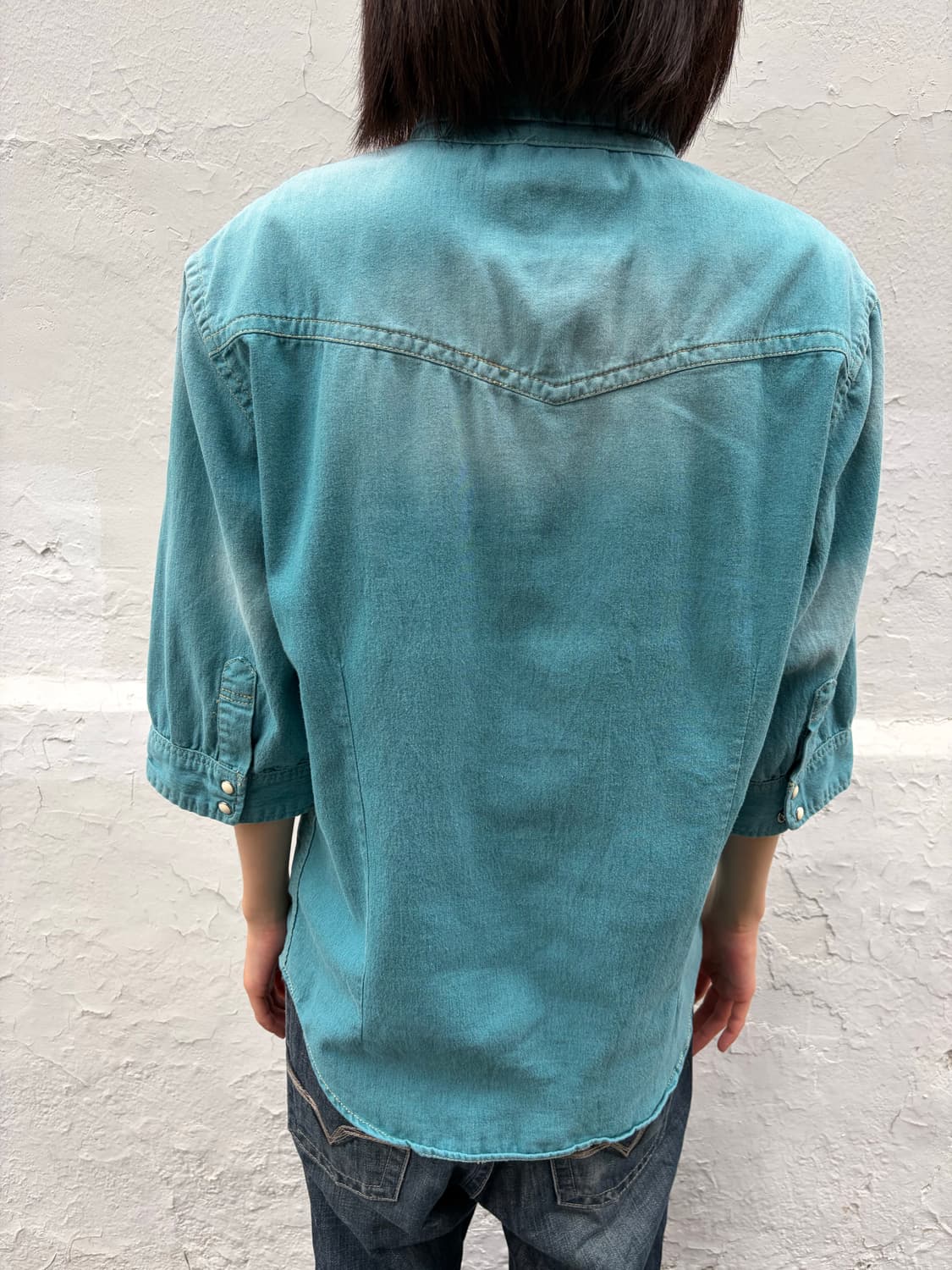 JUNGLE STORM 웨스턴 데님 7부 셔츠 L 상품이미지2