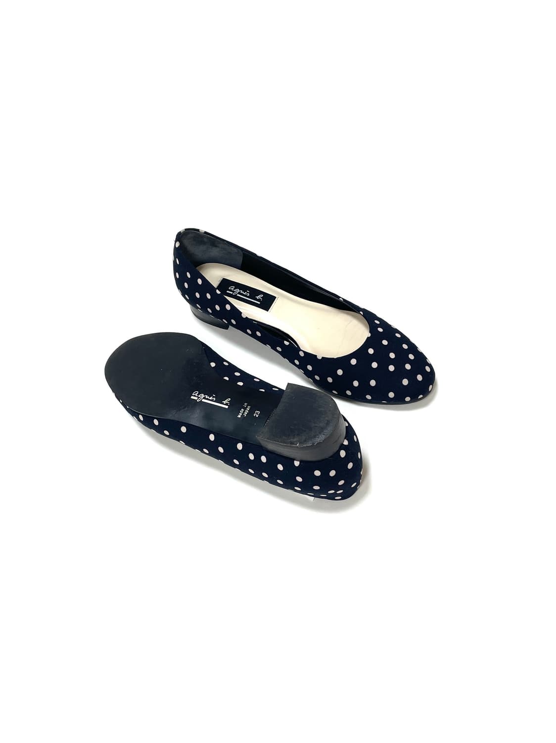 agnes b. polka dots navy pumps 상품이미지2