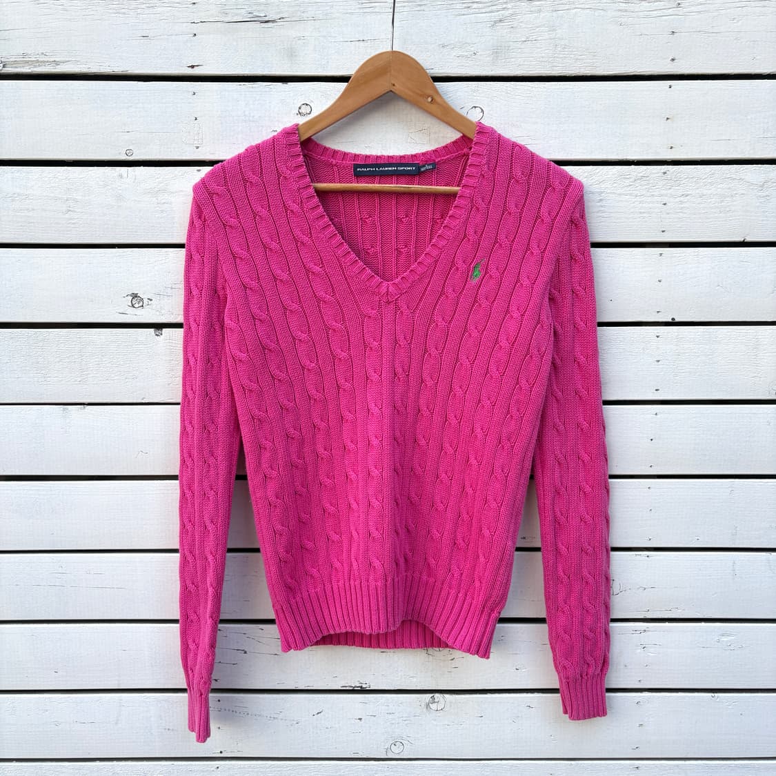 Polo 폴로 케이블 꽈배기 브이넥 니트 상품이미지1