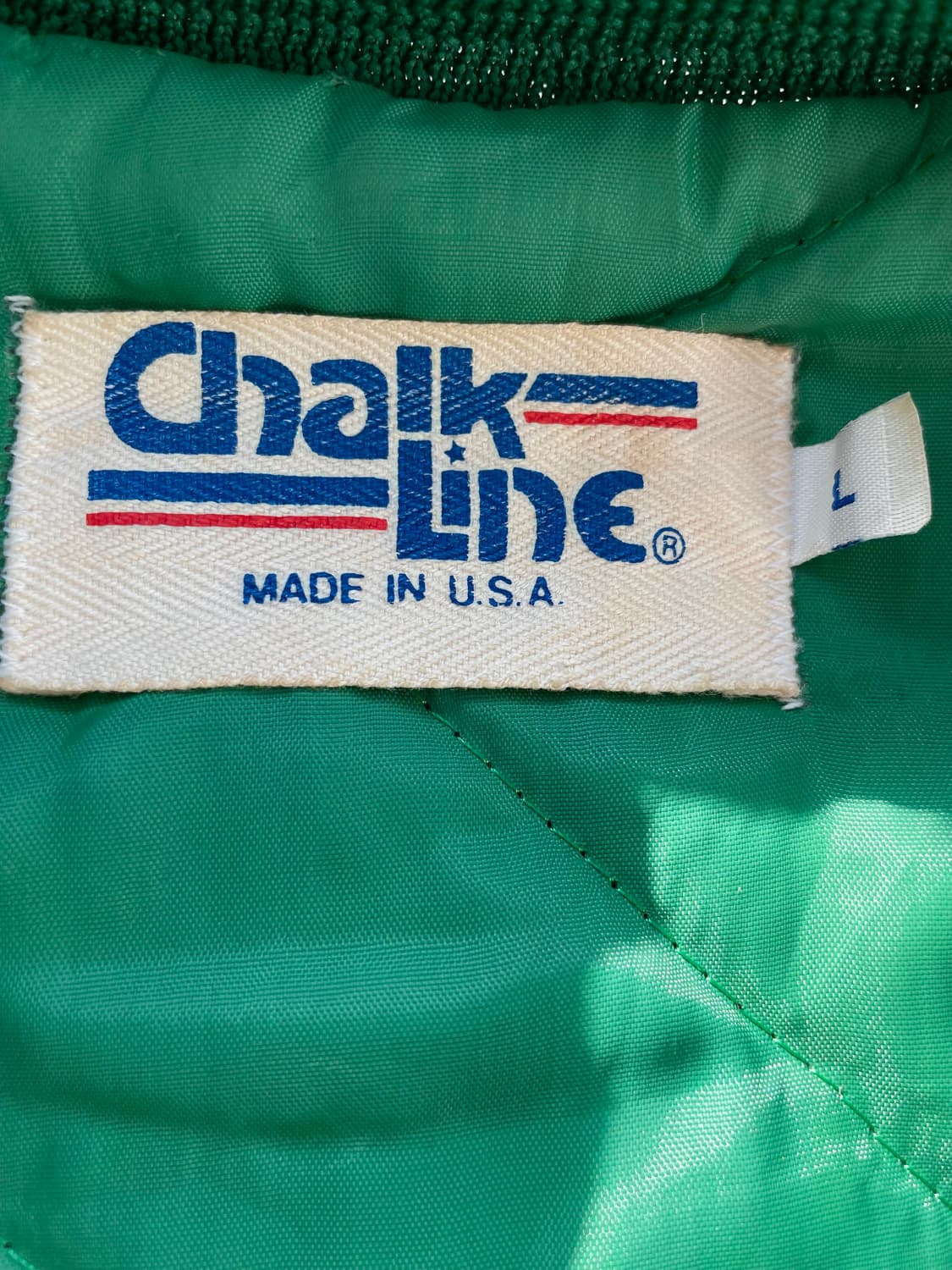 초크라인 오클랜드 아틀레틱스 세틴봄버자켓 상품이미지9