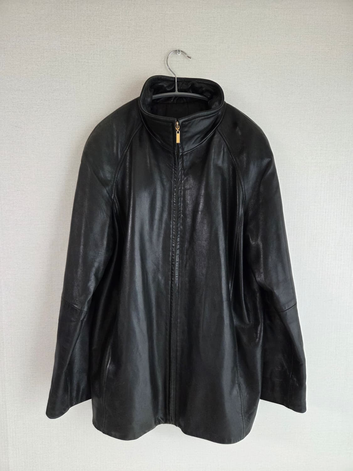 LNR 빈티지 하이넥 양가죽 레더 자켓 상품이미지1