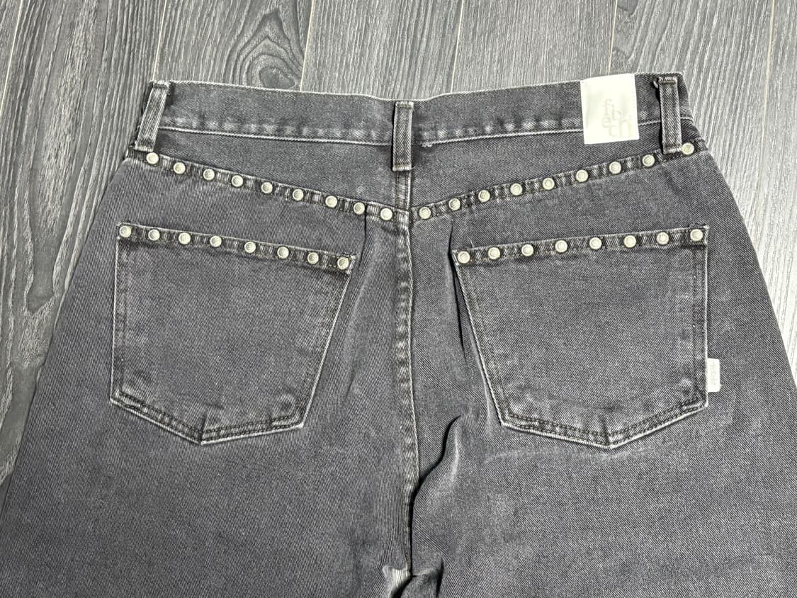 (M) 페치선데이 스터드 스트레이트 데님 팬츠 그레이 상품이미지3