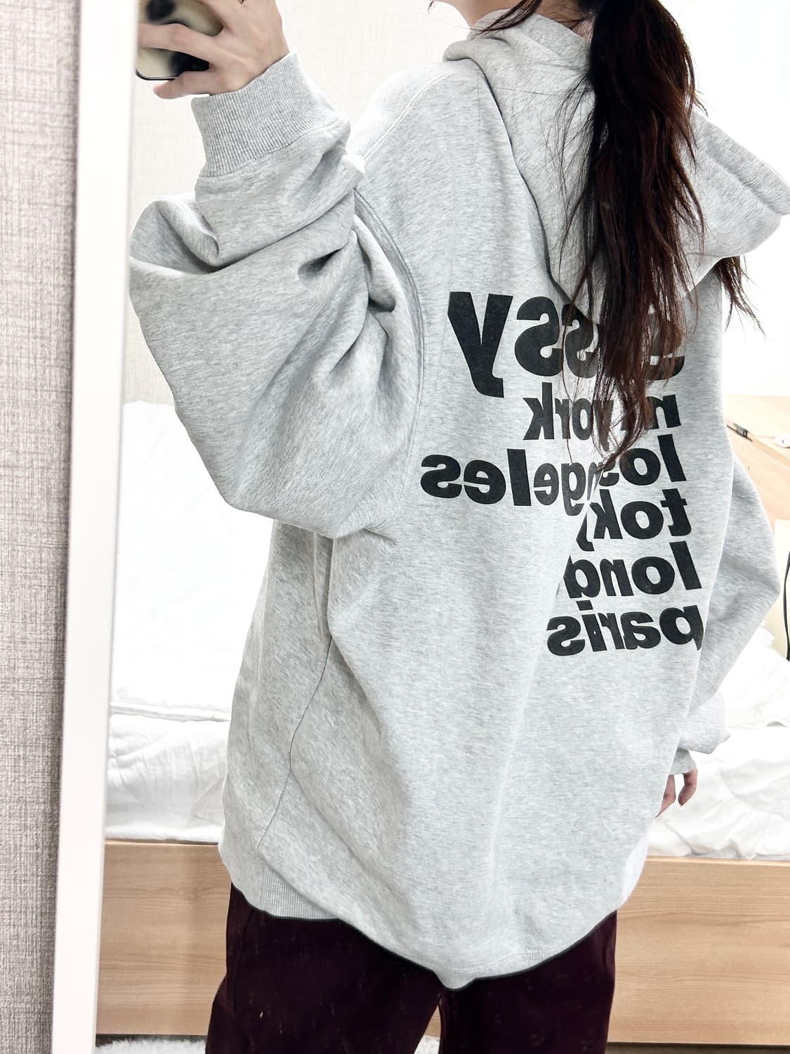 스투시 빅로고  그레이 후드 상품이미지1