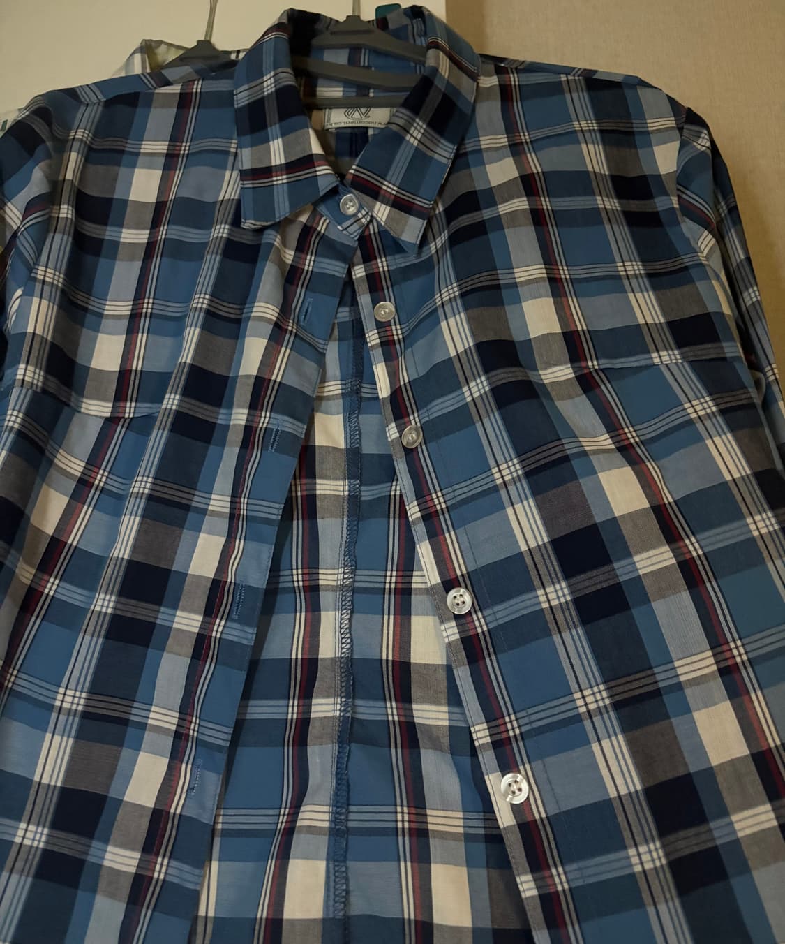 nocontent 노컨텐츠 클래식 체크 셔츠 블루 상품이미지4