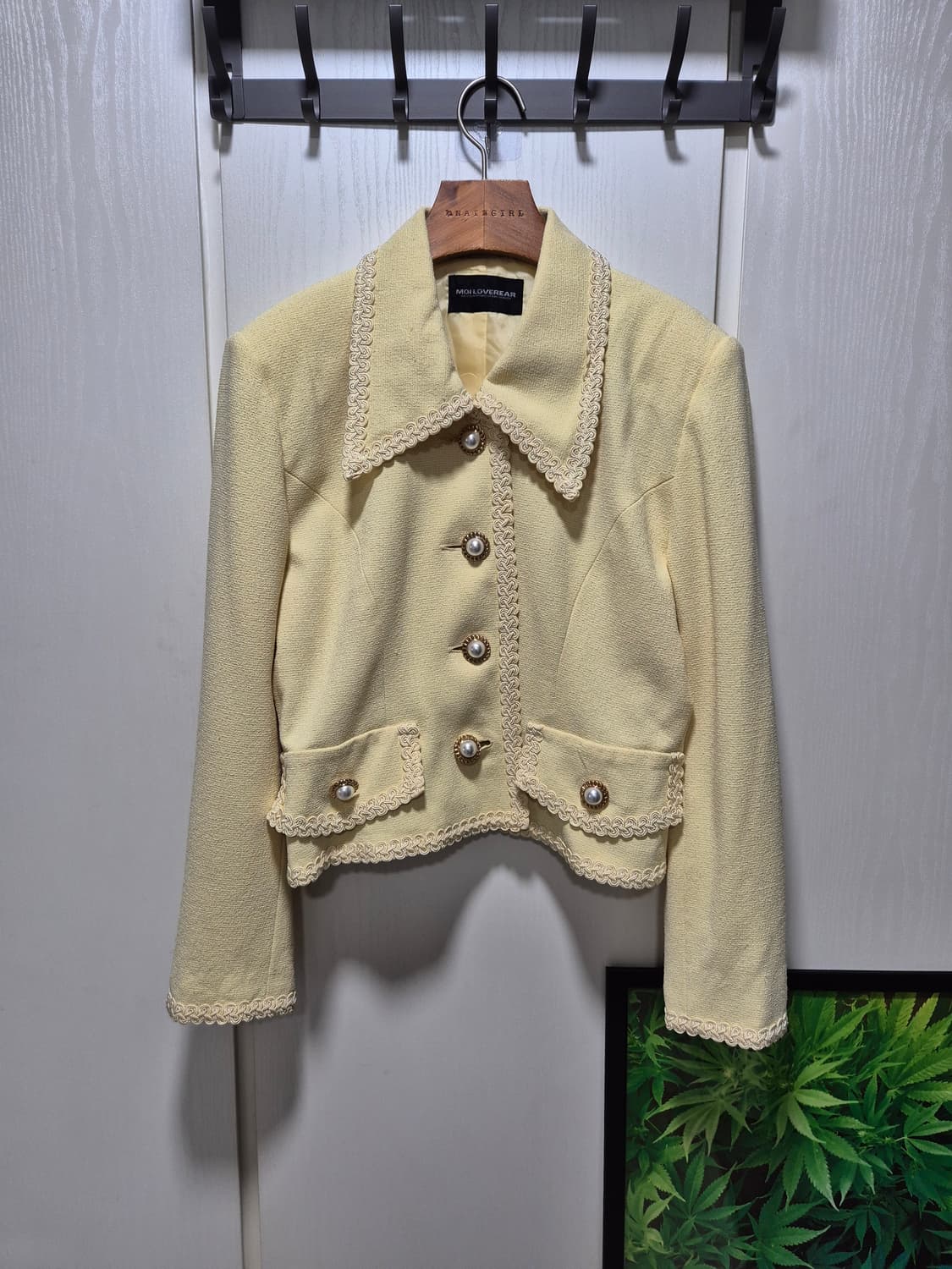 (세일)(새상품)MDILOVEWEAR 레이스 트위드 자켓 버터색 상품이미지1
