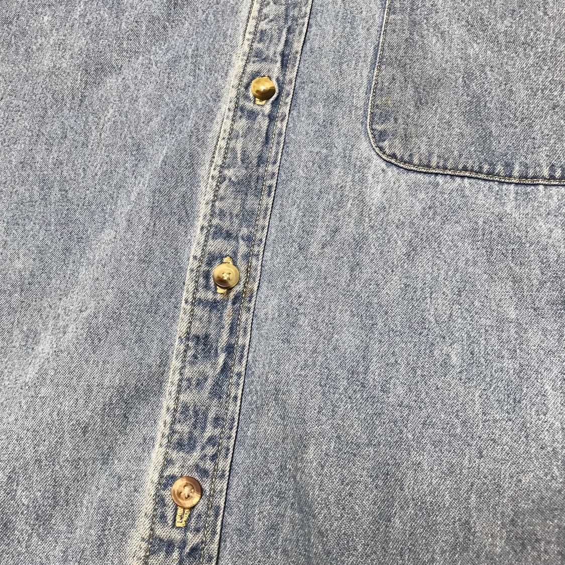 Usa 아메리칸 빈티지 헤비 연청 데님 셔츠 오버핏 상품이미지6