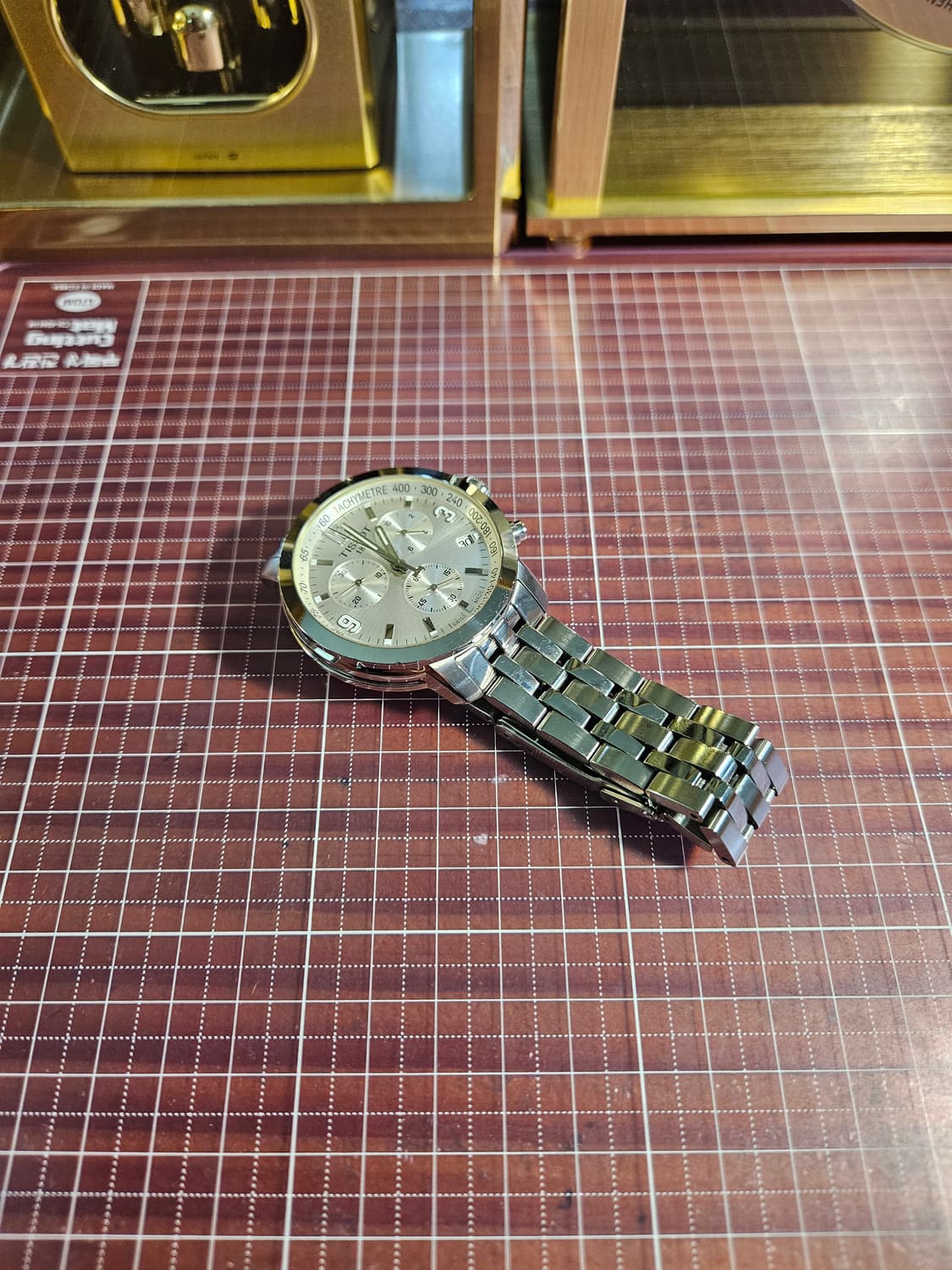 티쏘 Tissot PRC200 크르노 실버 메탈 시계 쿼츠 상품이미지5