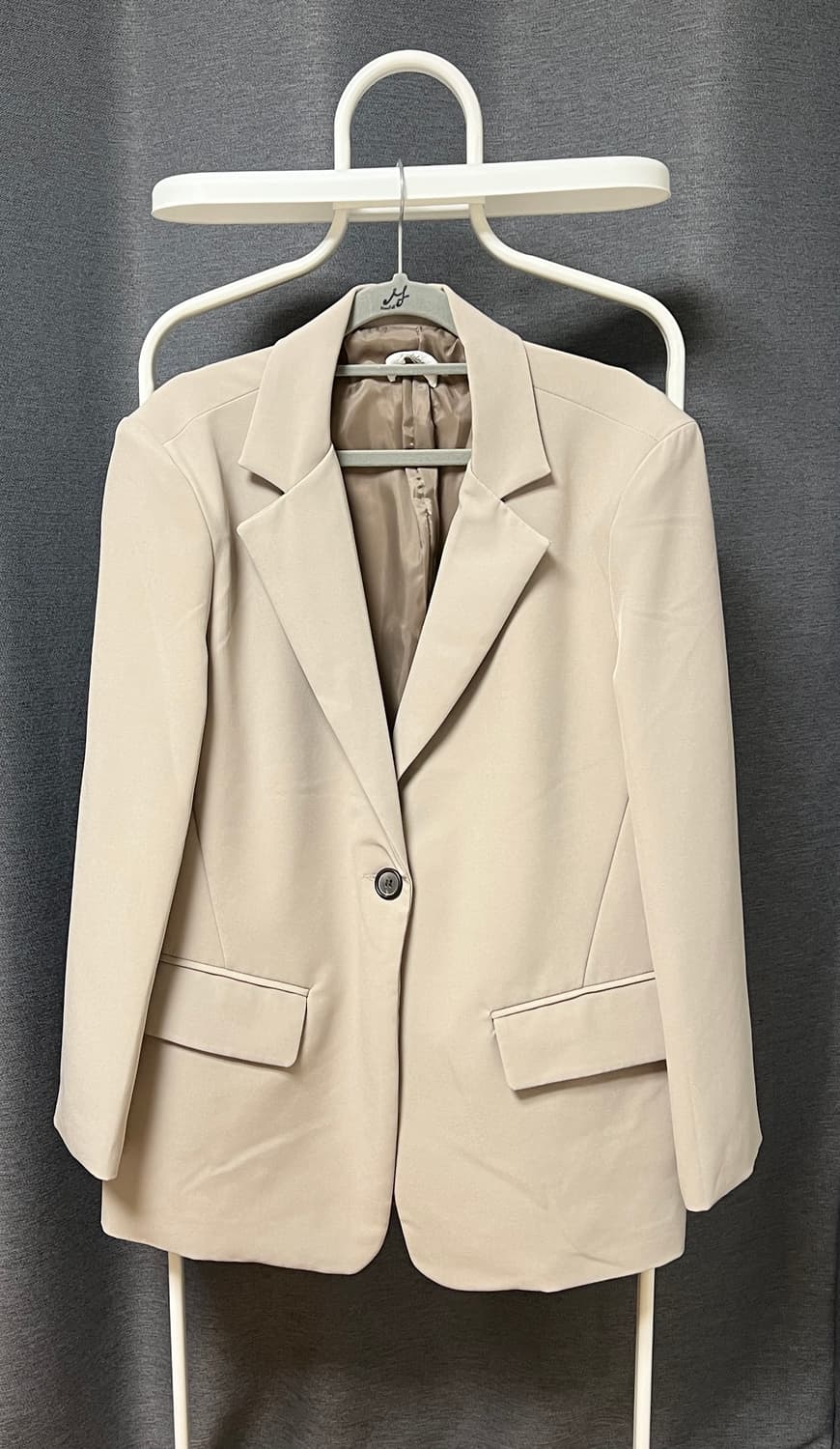 블랙업 - 베이직 오버핏 자켓 블레이저 (뮤트베이지) 상품이미지2