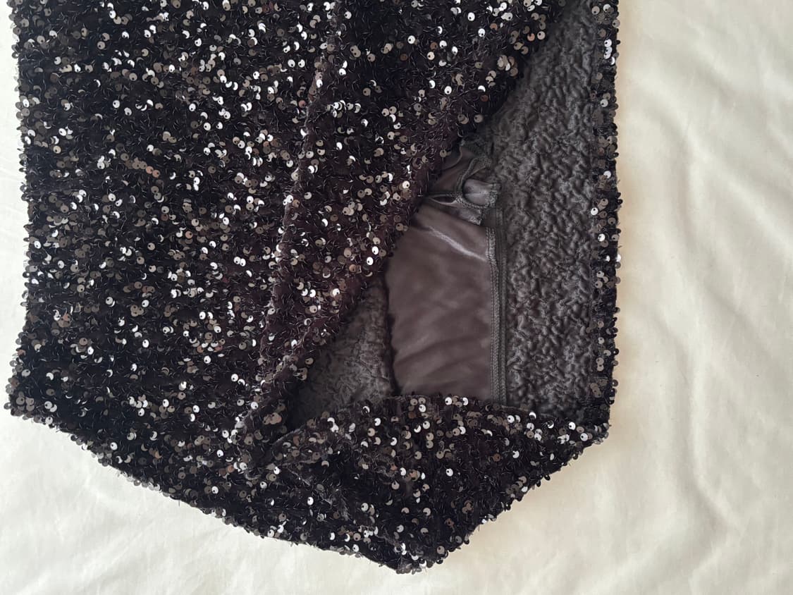 노비야카 스팽글 미니 스커트 블랙 상품이미지3