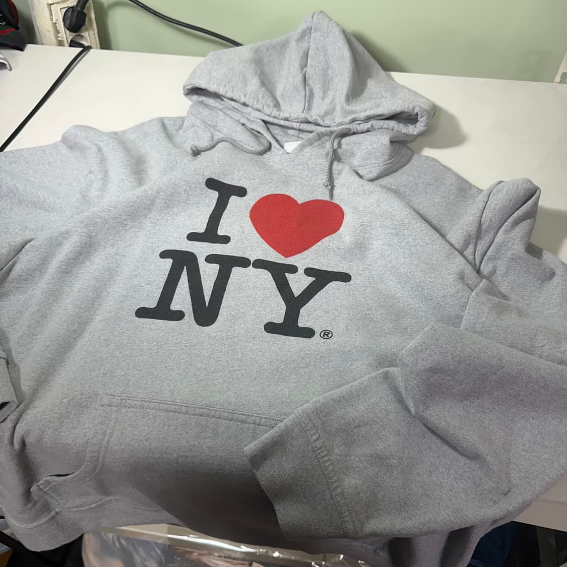 XL USA 빈티지 그레이 I♥NY 루즈핏 스웻후드티 상품이미지2